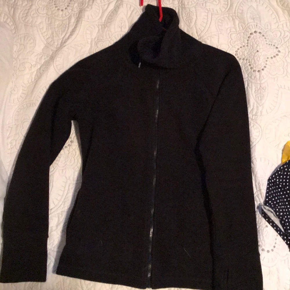 Black Calvin Klein fleece zip up jacket. worn once